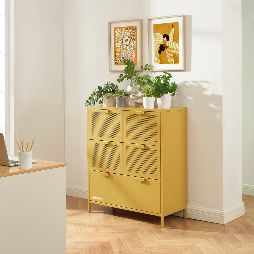 PANTONE® Metal Large Chest of Drawers – Mustard