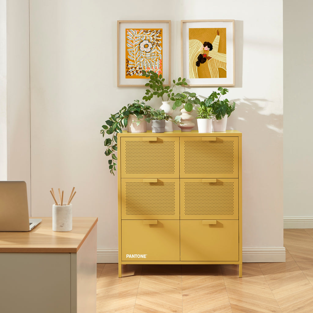 PANTONE® Metal Large Chest of Drawers – Mustard