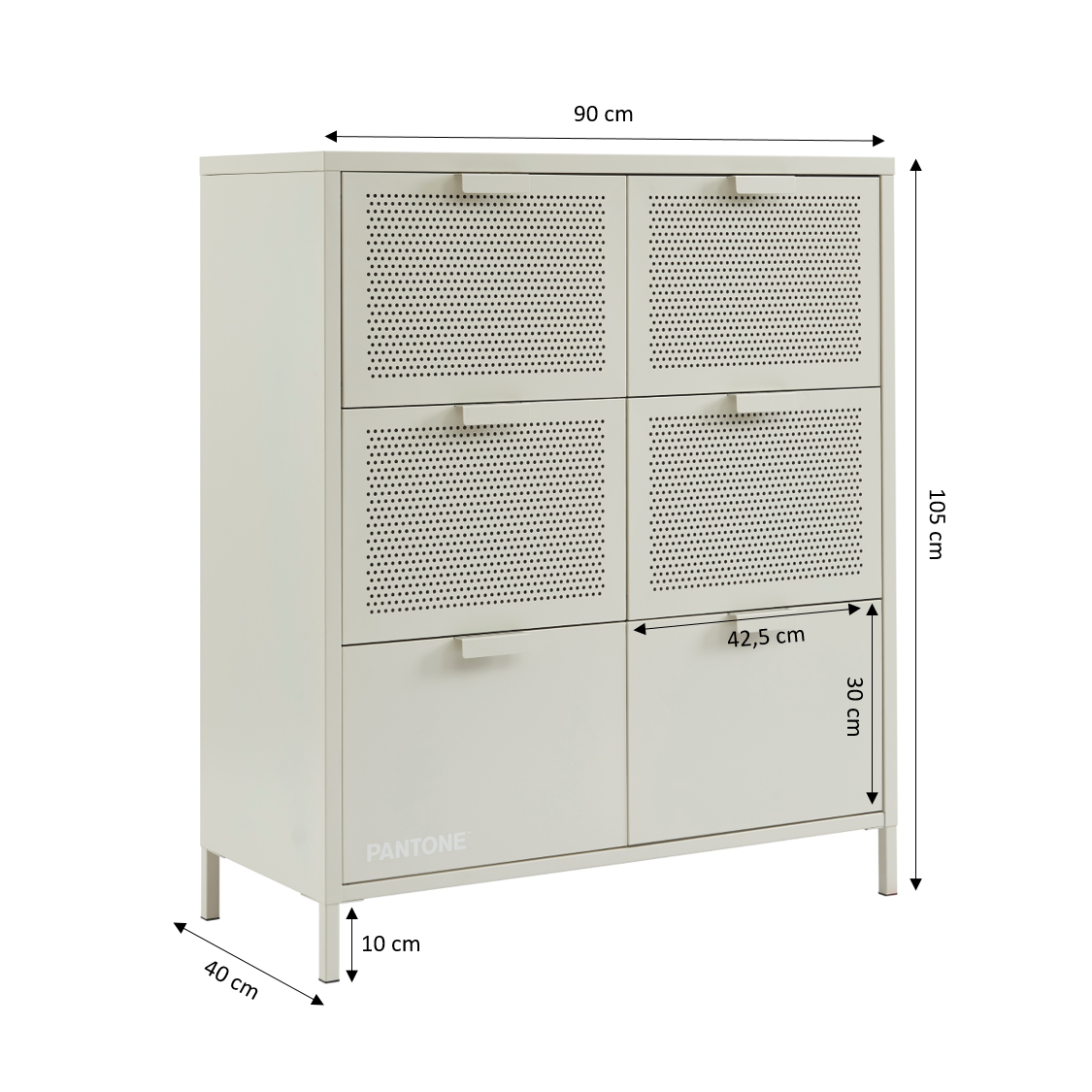 PANTONE® Metal Large Chest of Drawers – Sand