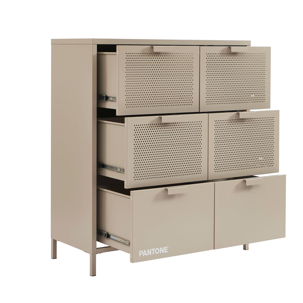 PANTONE® Metal Large Chest of Drawers – Taupe