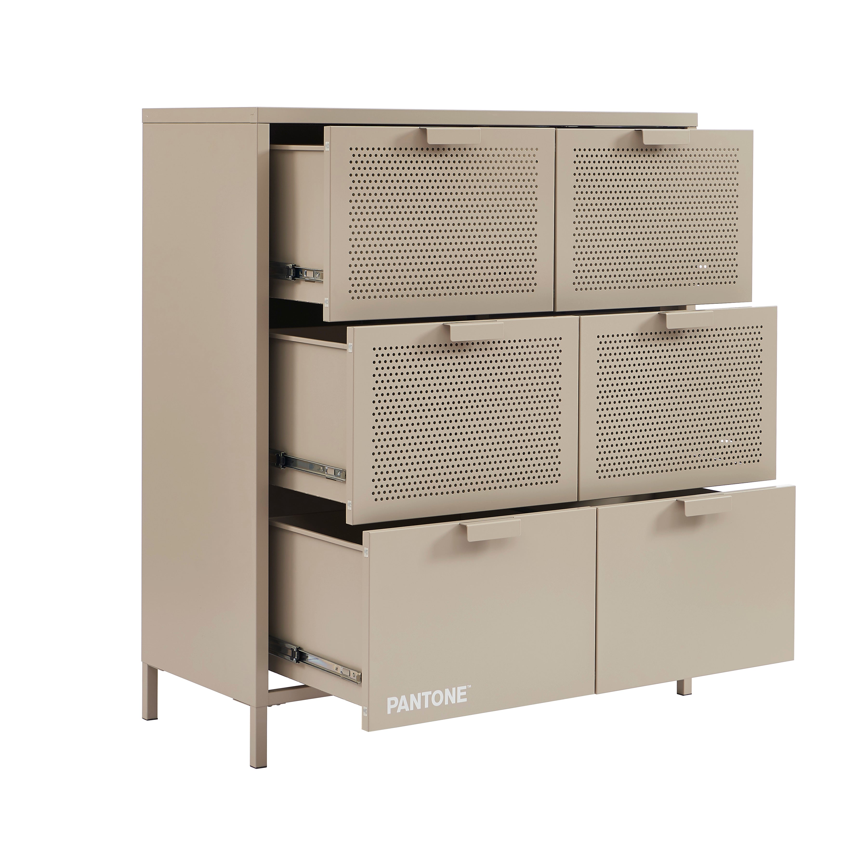 PANTONE® Metal Large Chest of Drawers – Taupe