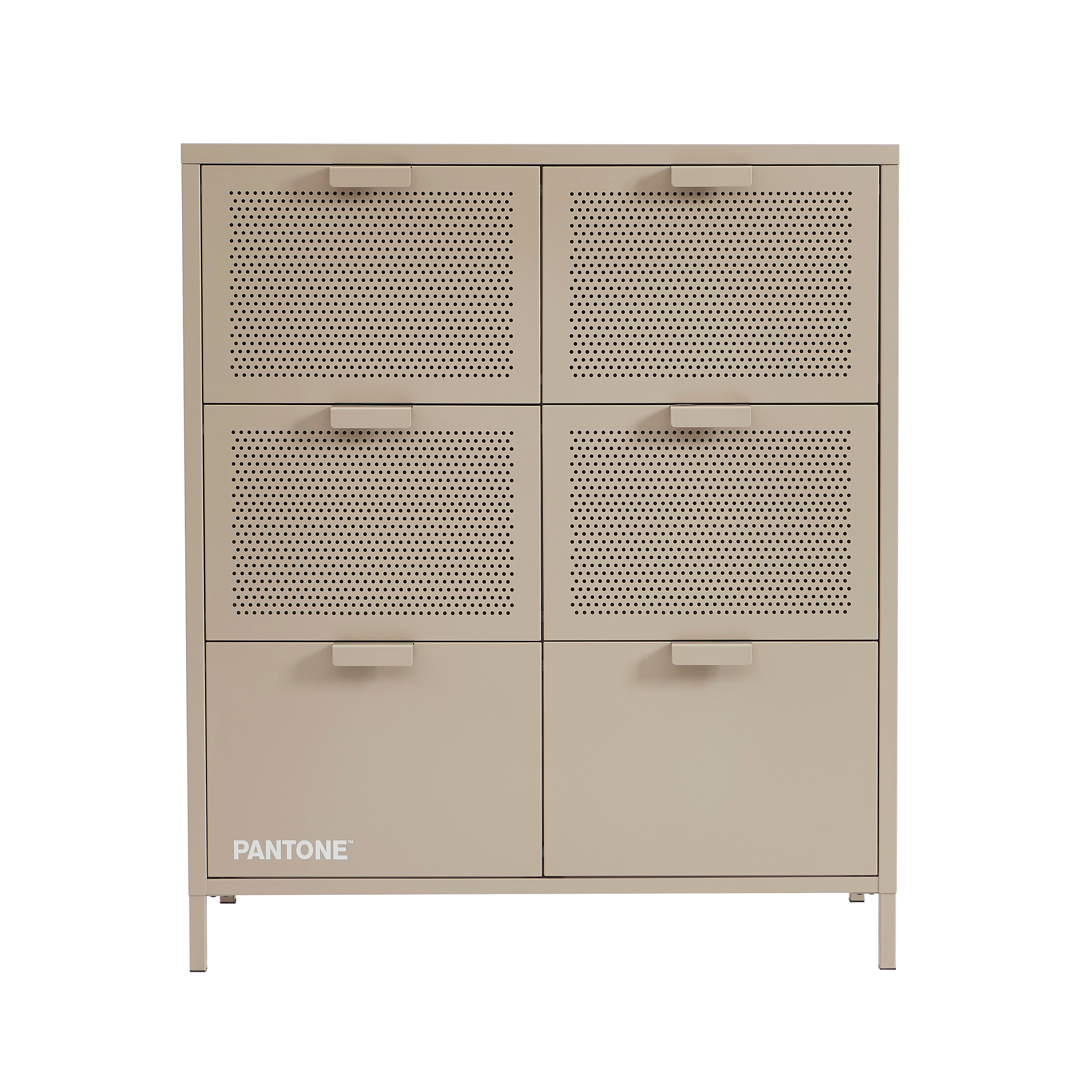 PANTONE® Metal Large Chest of Drawers – Taupe