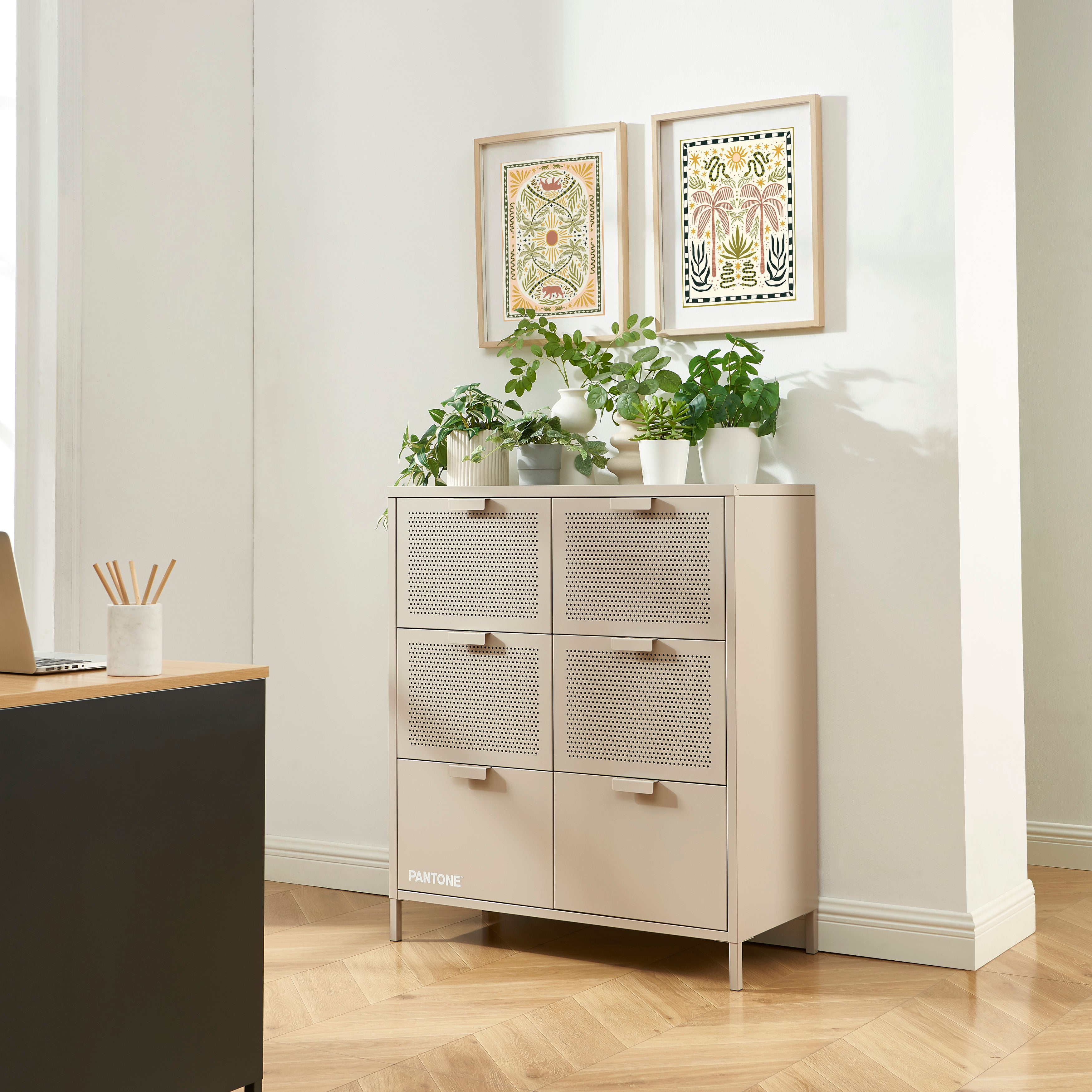 PANTONE® Metal Large Chest of Drawers – Taupe