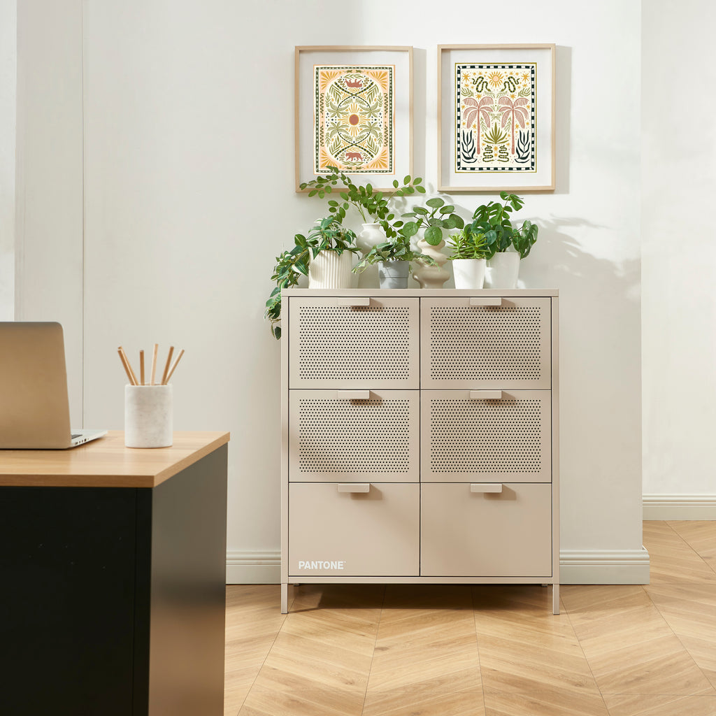 PANTONE® Metal Large Chest of Drawers – Taupe