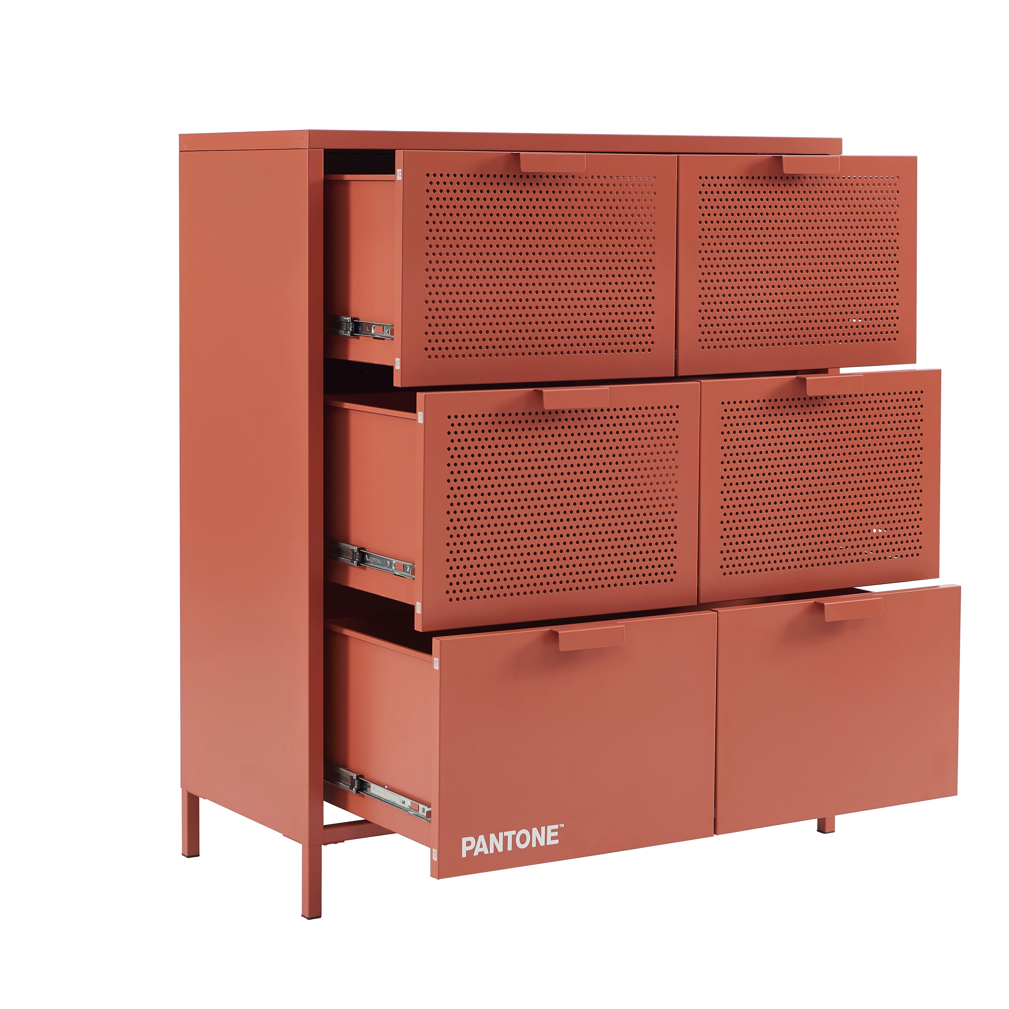 PANTONE® Metal Large Chest of Drawers – Terracotta