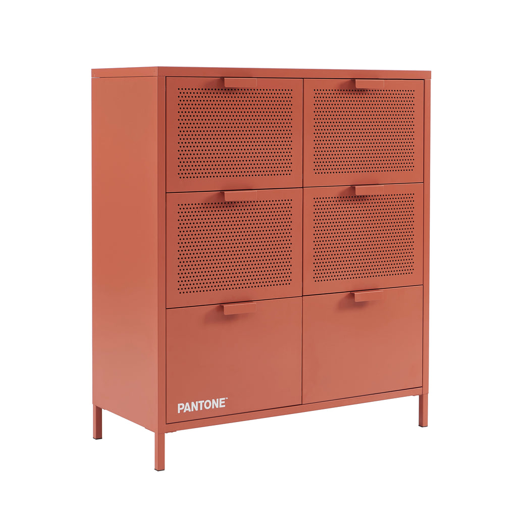 PANTONE® Metal Large Chest of Drawers – Terracotta