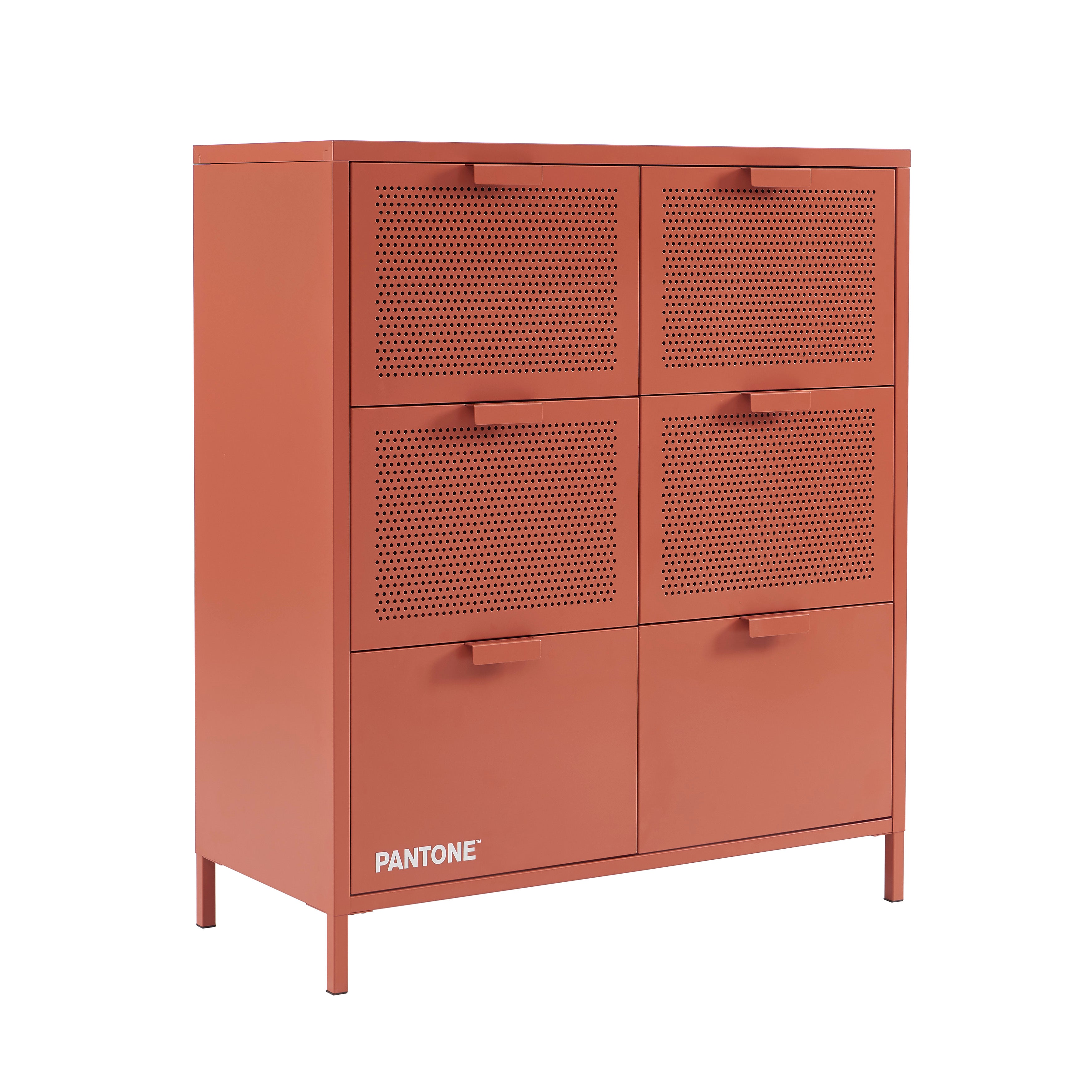 PANTONE® Metal Large Chest of Drawers – Terracotta