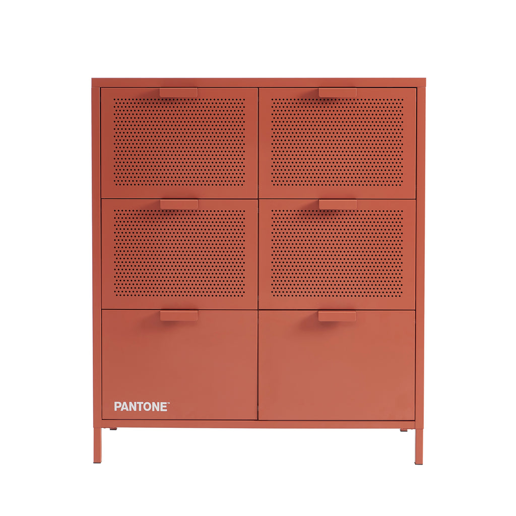 PANTONE® Metal Large Chest of Drawers – Terracotta