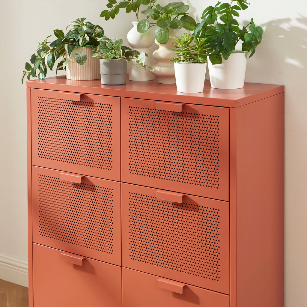 PANTONE® Metal Large Chest of Drawers – Terracotta