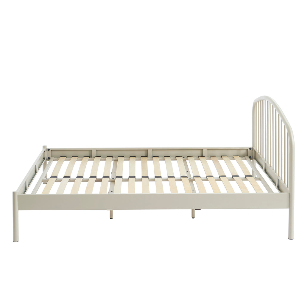 PANTONE® Metal Bed with Integrated Headboard and Slatted Base – Sand