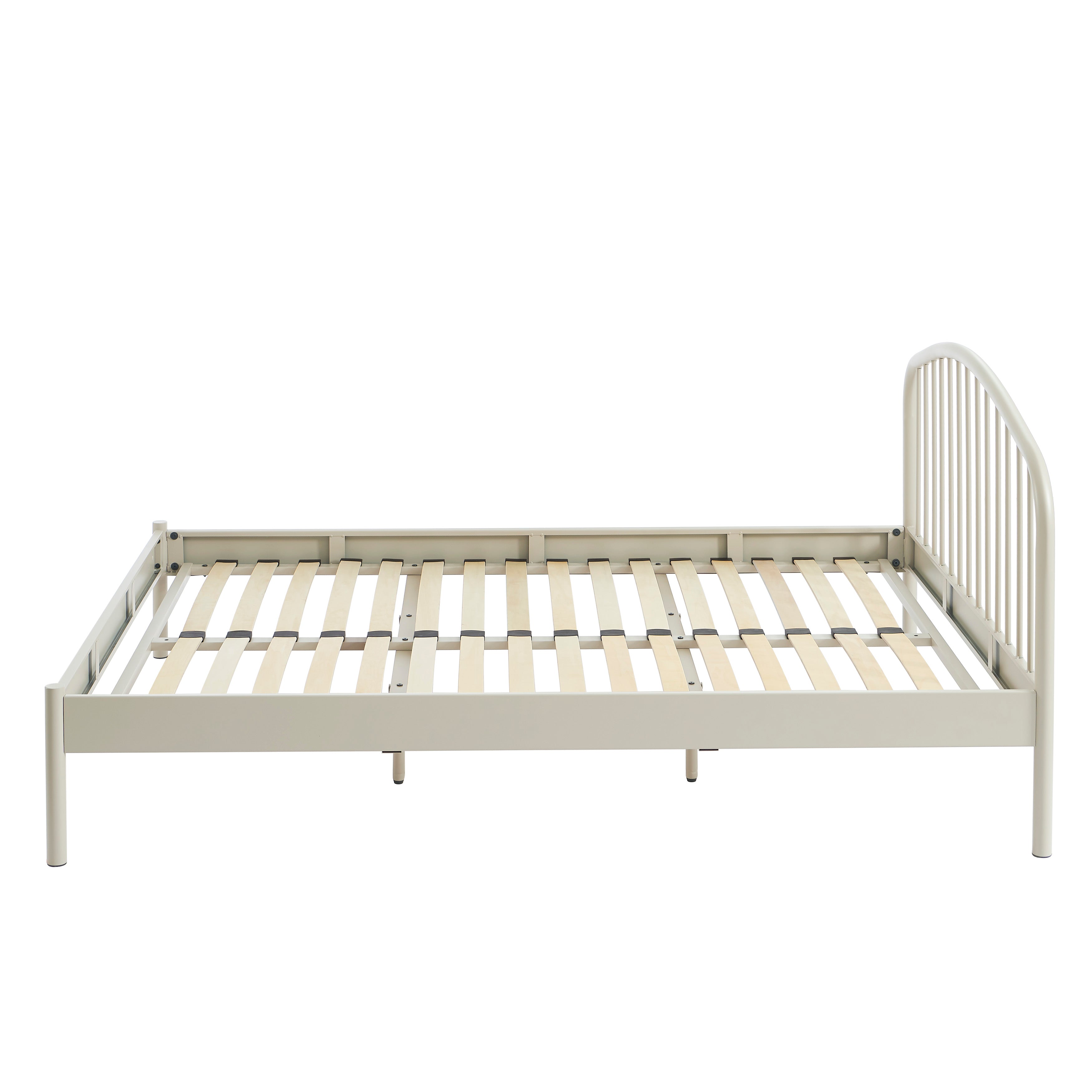 PANTONE® Metal Bed with Integrated Headboard and Slatted Base – Sand