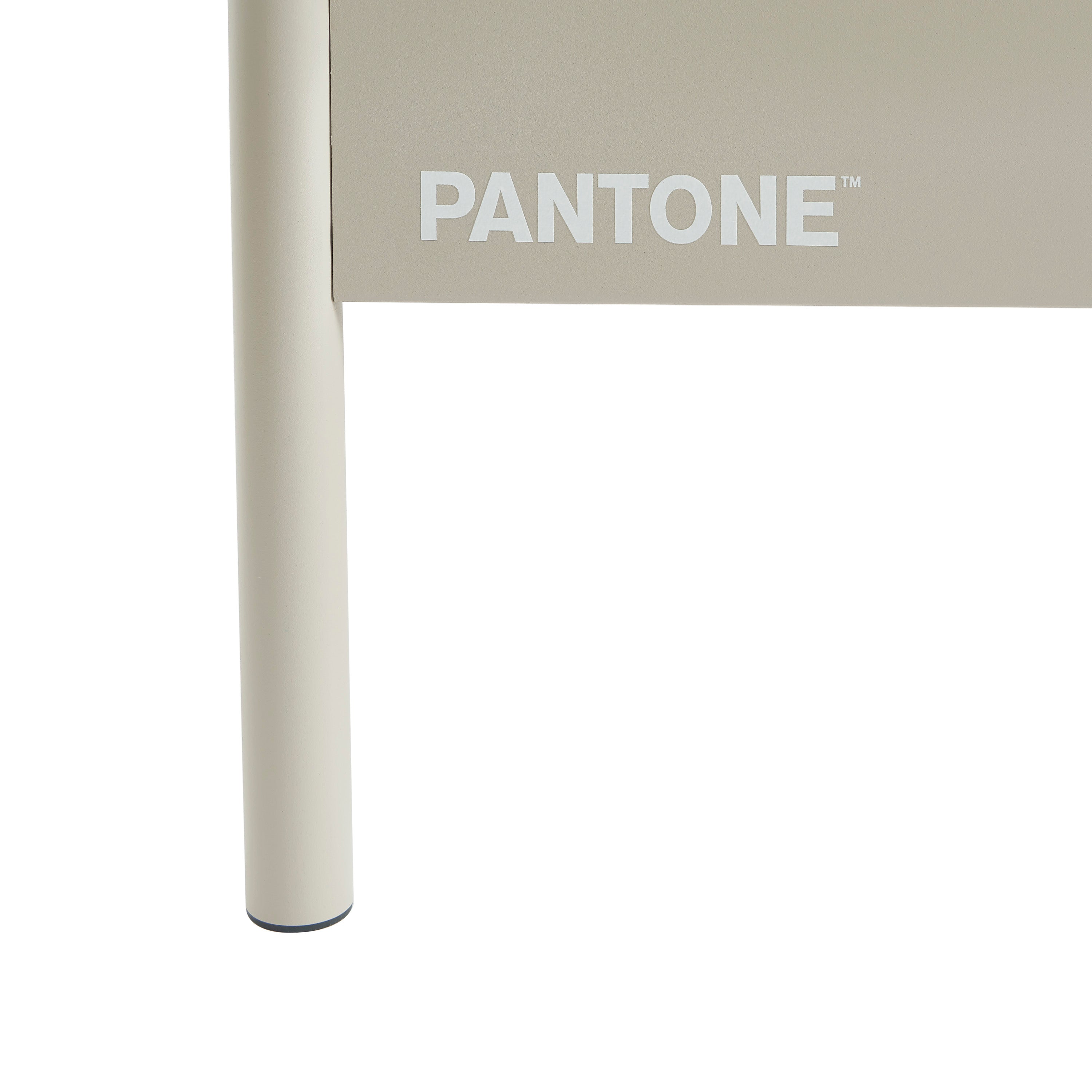 PANTONE® Metal Bed with Integrated Headboard and Slatted Base – Sand