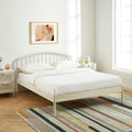 PANTONE® Metal Bed with Integrated Headboard and Slatted Base – Sand