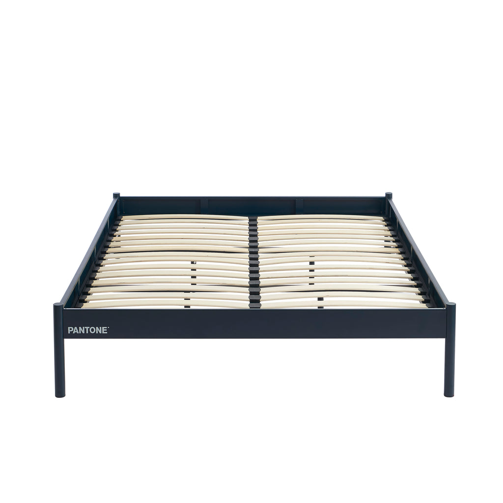 PANTONE® Metal Bed with Slatted Base – Midnight blue