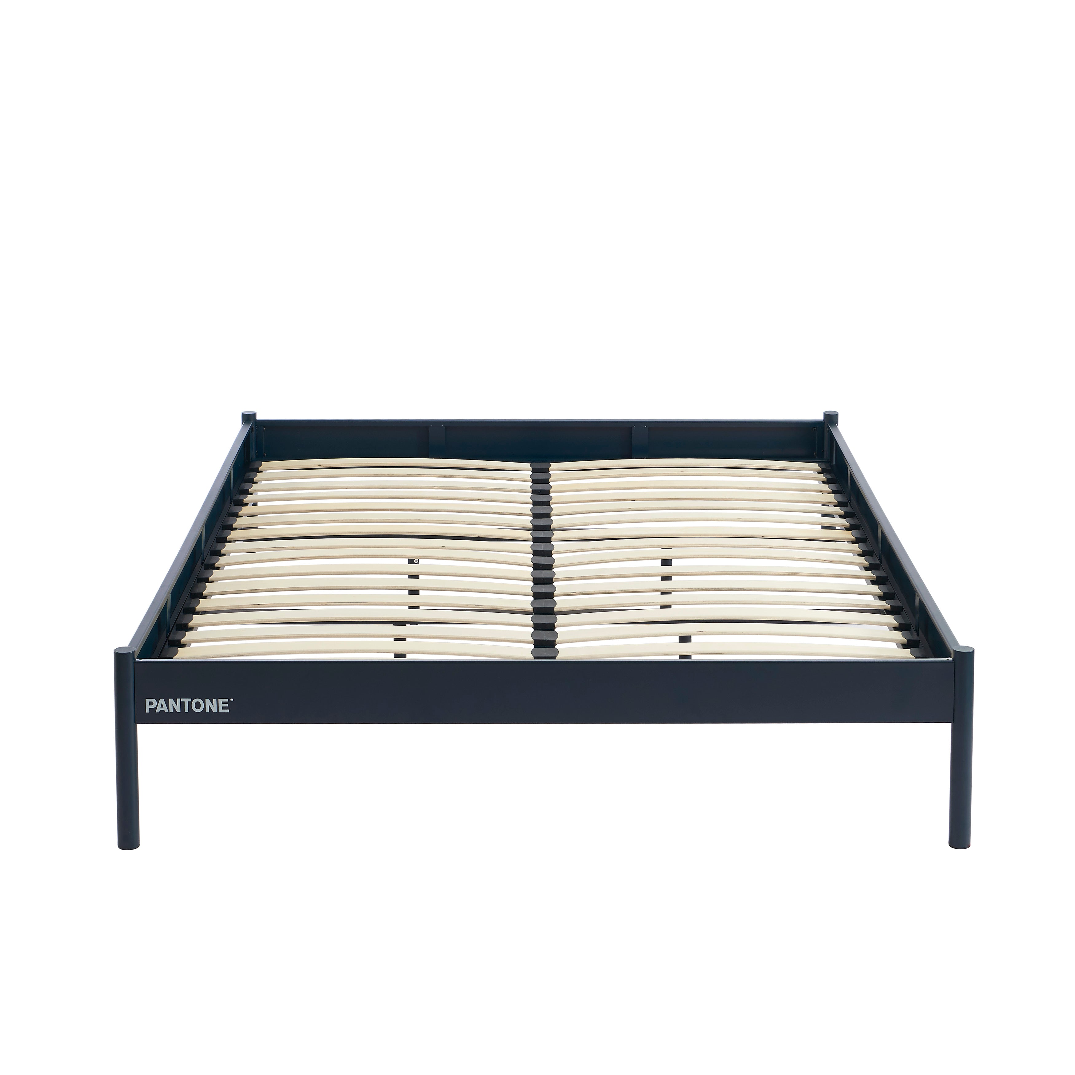 PANTONE® Metal Bed with Slatted Base – Midnight blue