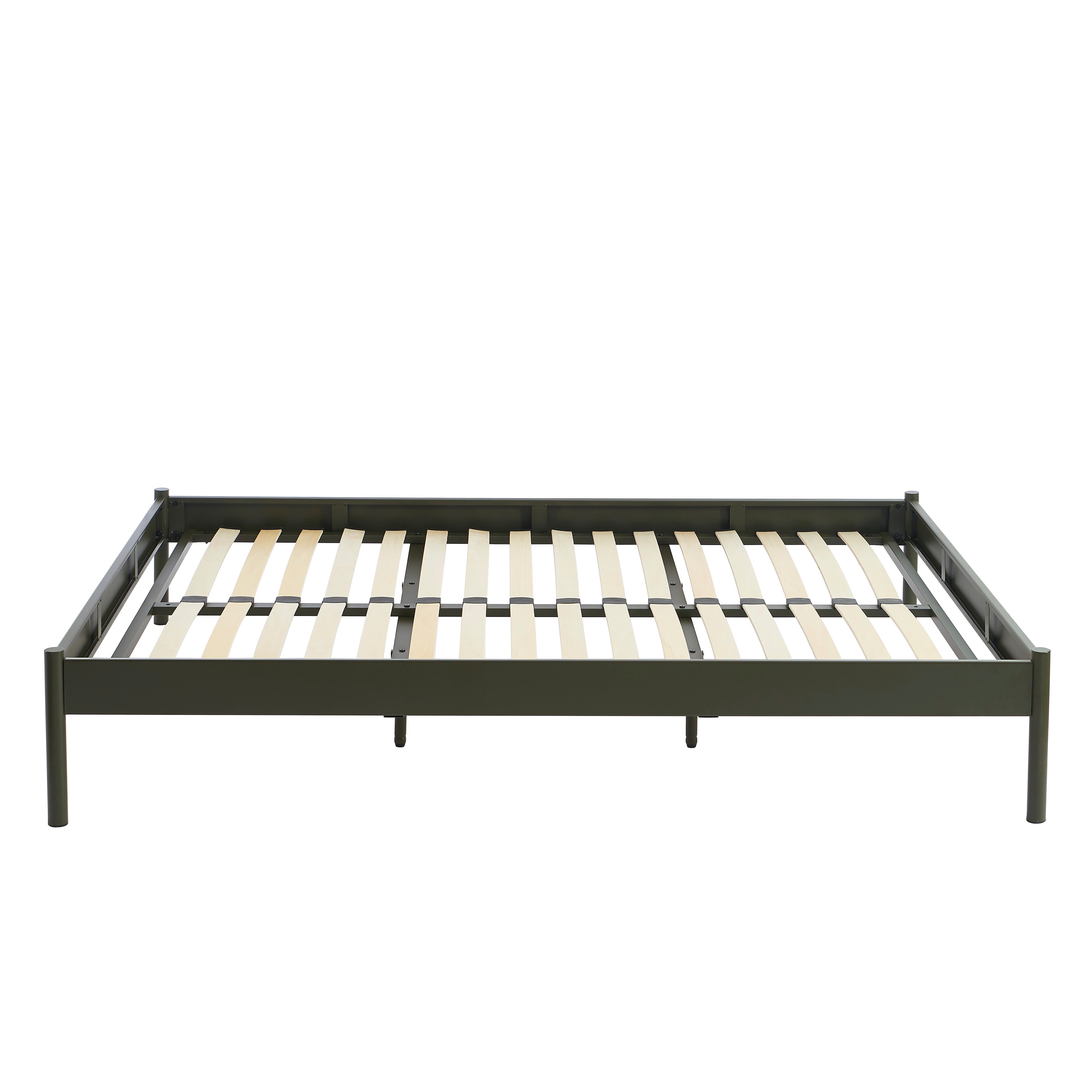 PANTONE® Metal Bed with Slatted Base – Olive green