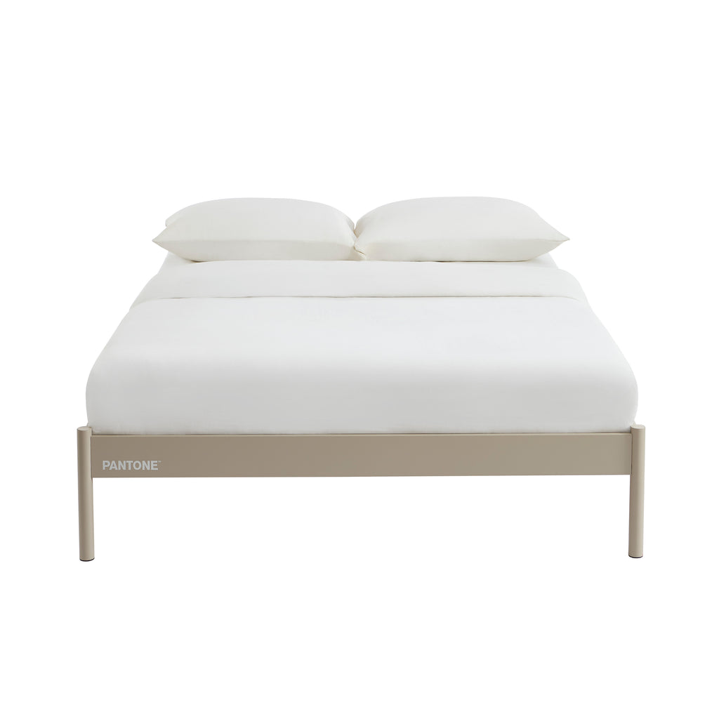 PANTONE® Metal Bed with Slatted Base – Taupe