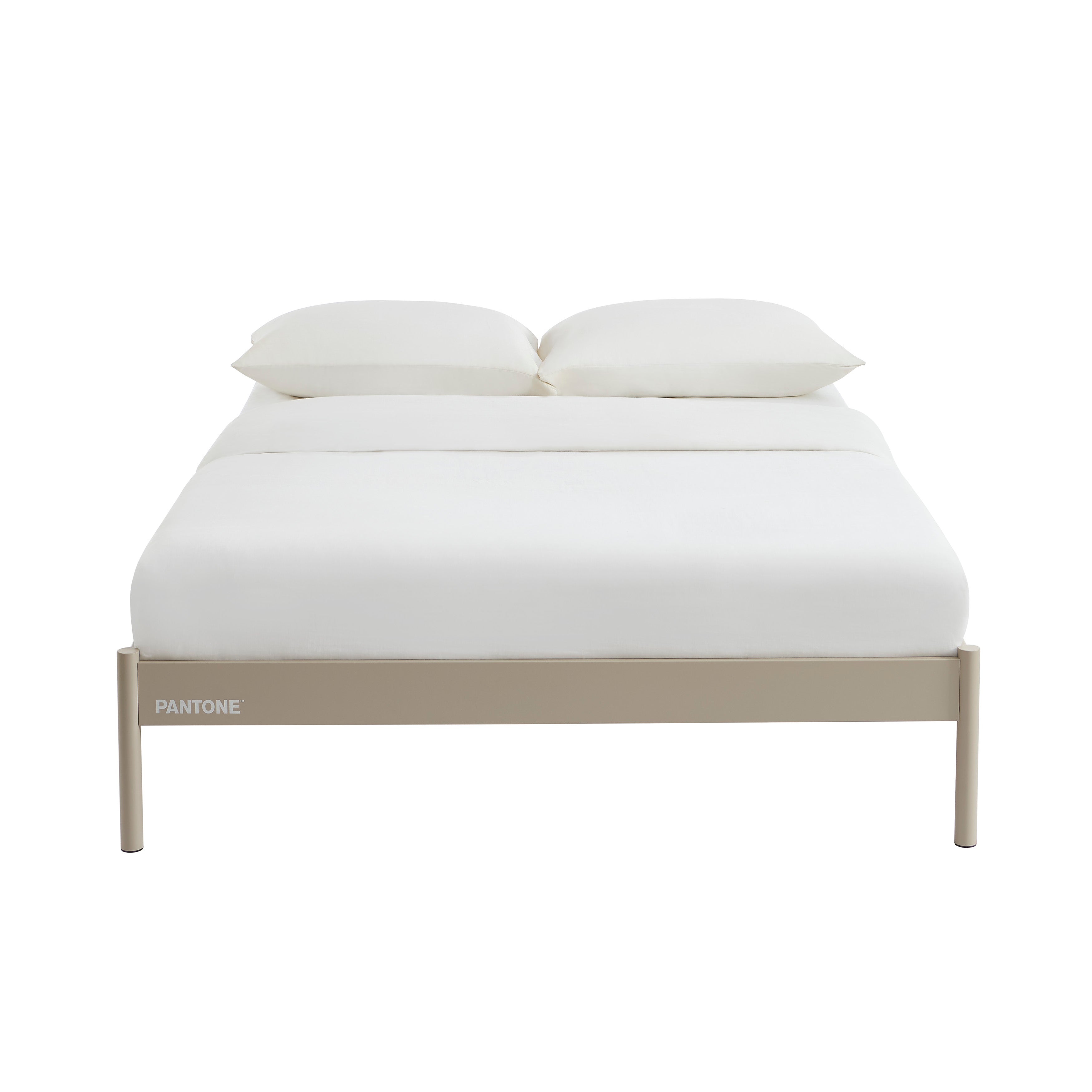 PANTONE® Metal Bed with Slatted Base – Taupe