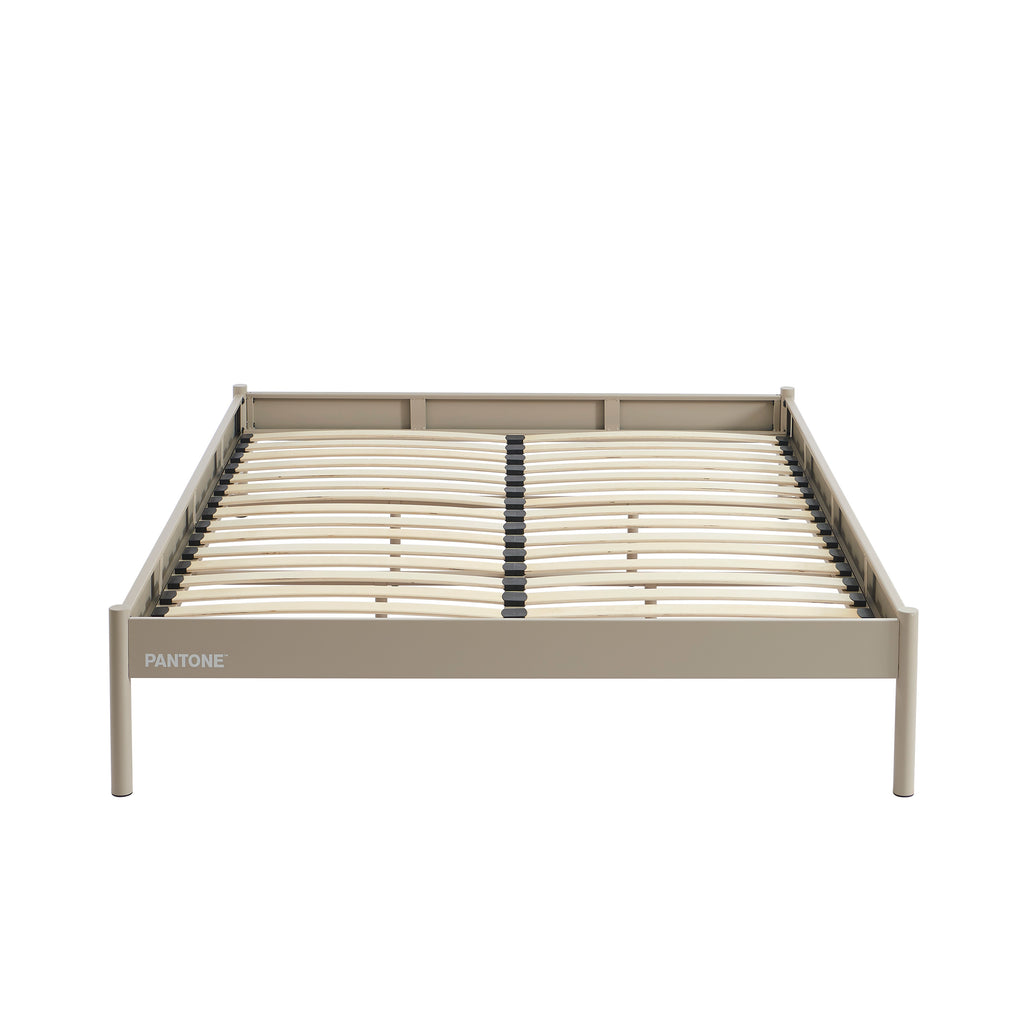PANTONE® Metal Bed with Slatted Base – Taupe