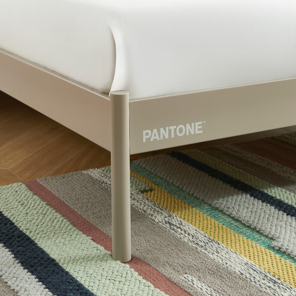 PANTONE® Metal Bed with Slatted Base – Taupe