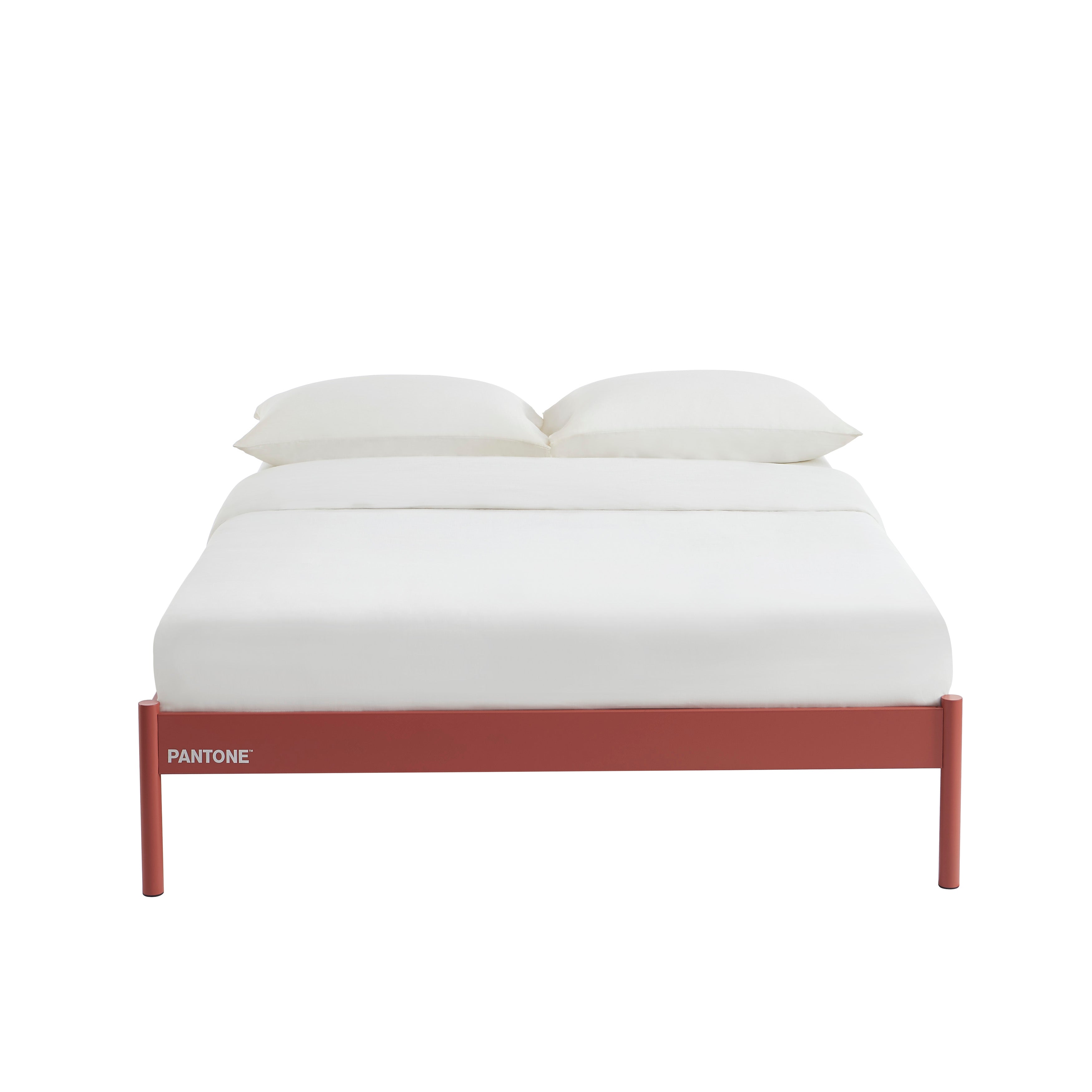 PANTONE® Metal Bed with Slatted Base – Terracotta