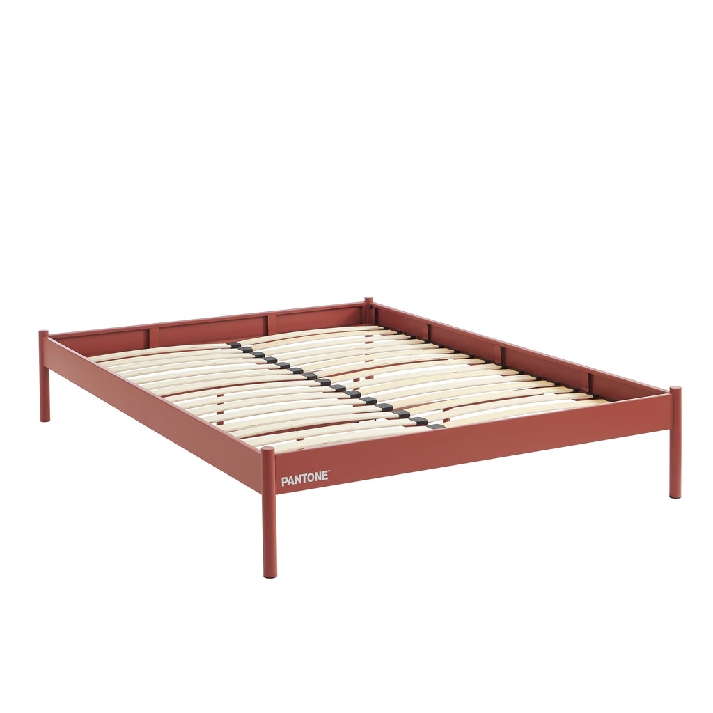 PANTONE® Metal Bed with Slatted Base – Terracotta