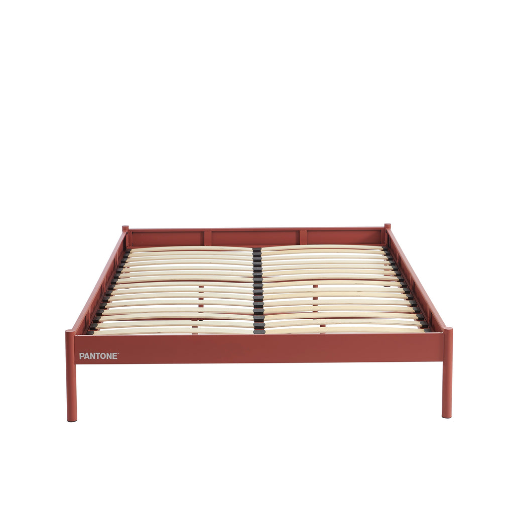 PANTONE® Metal Bed with Slatted Base – Terracotta