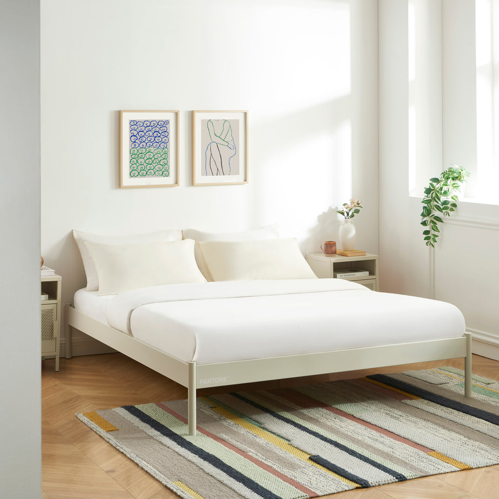 PANTONE® Metal Bed with Slatted Base – Sand
