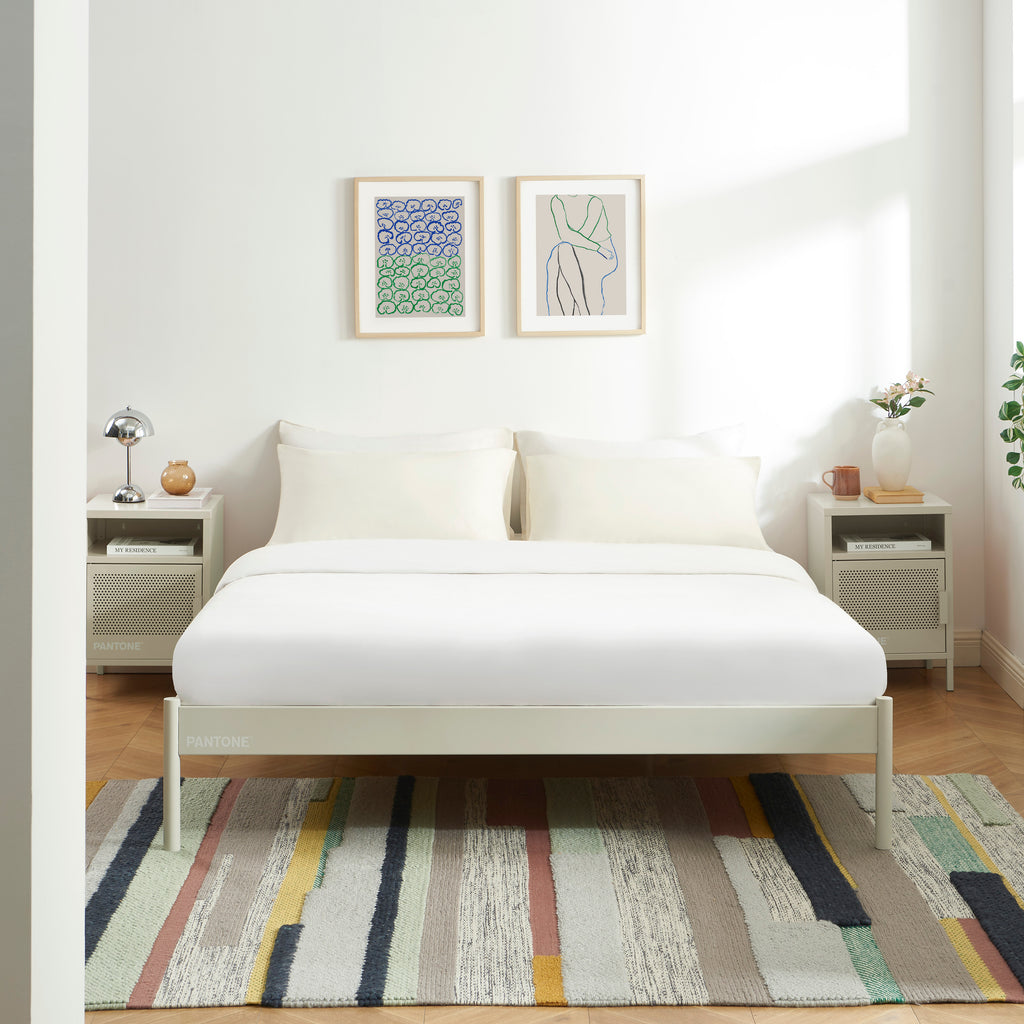 PANTONE® Metal Bed with Slatted Base – Sand