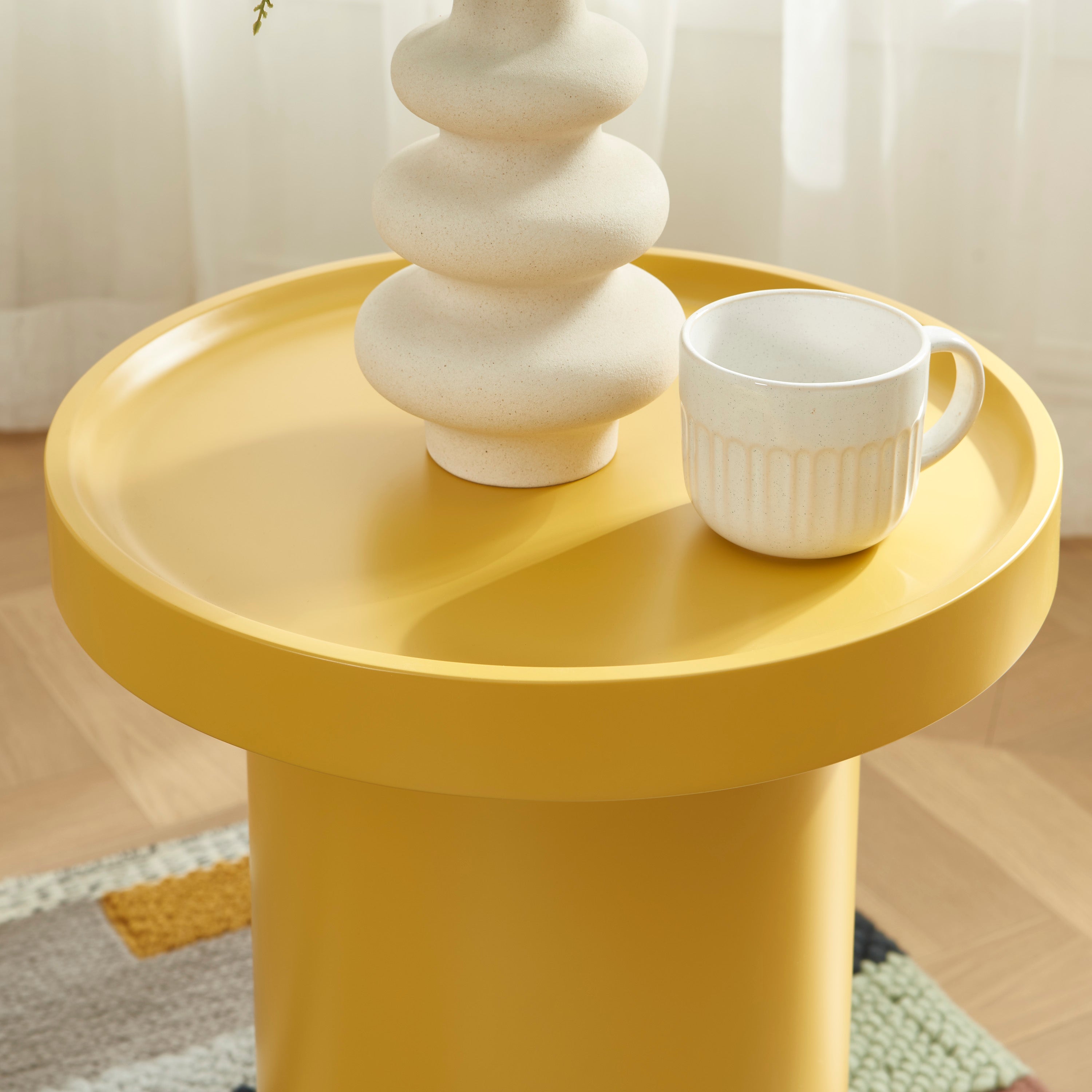 PANTONE® Matte Lacquered Side Table – Mustard