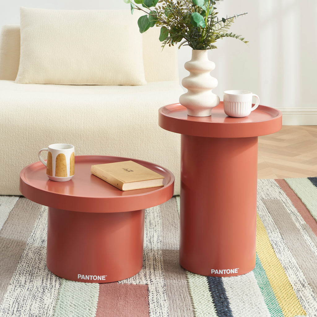PANTONE® Matte Lacquered Side Table – Terracotta