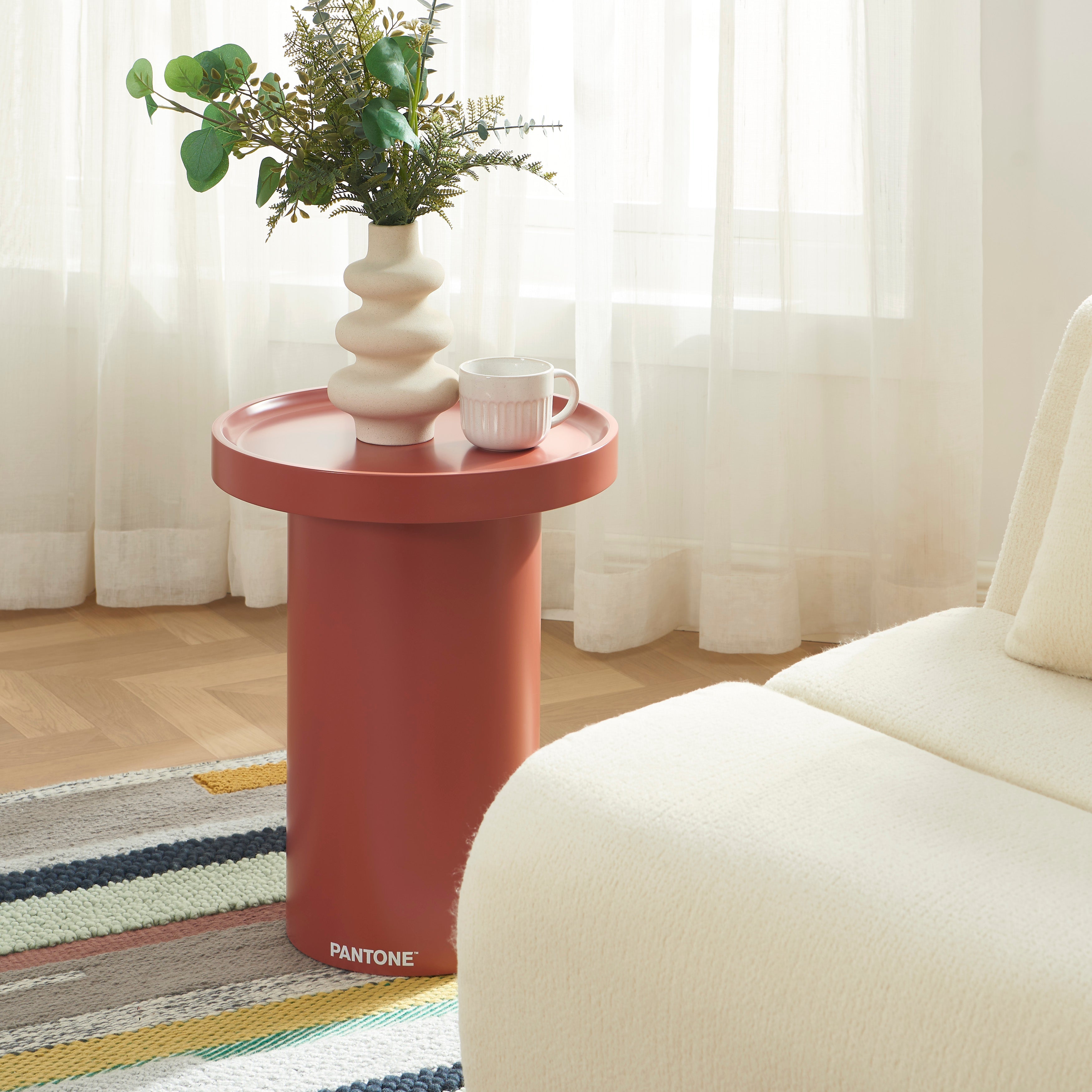 PANTONE® Matte Lacquered Side Table – Terracotta