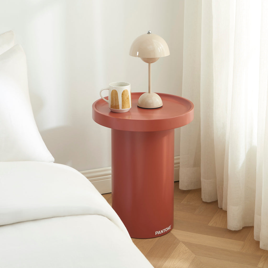 PANTONE® Matte Lacquered Side Table – Terracotta