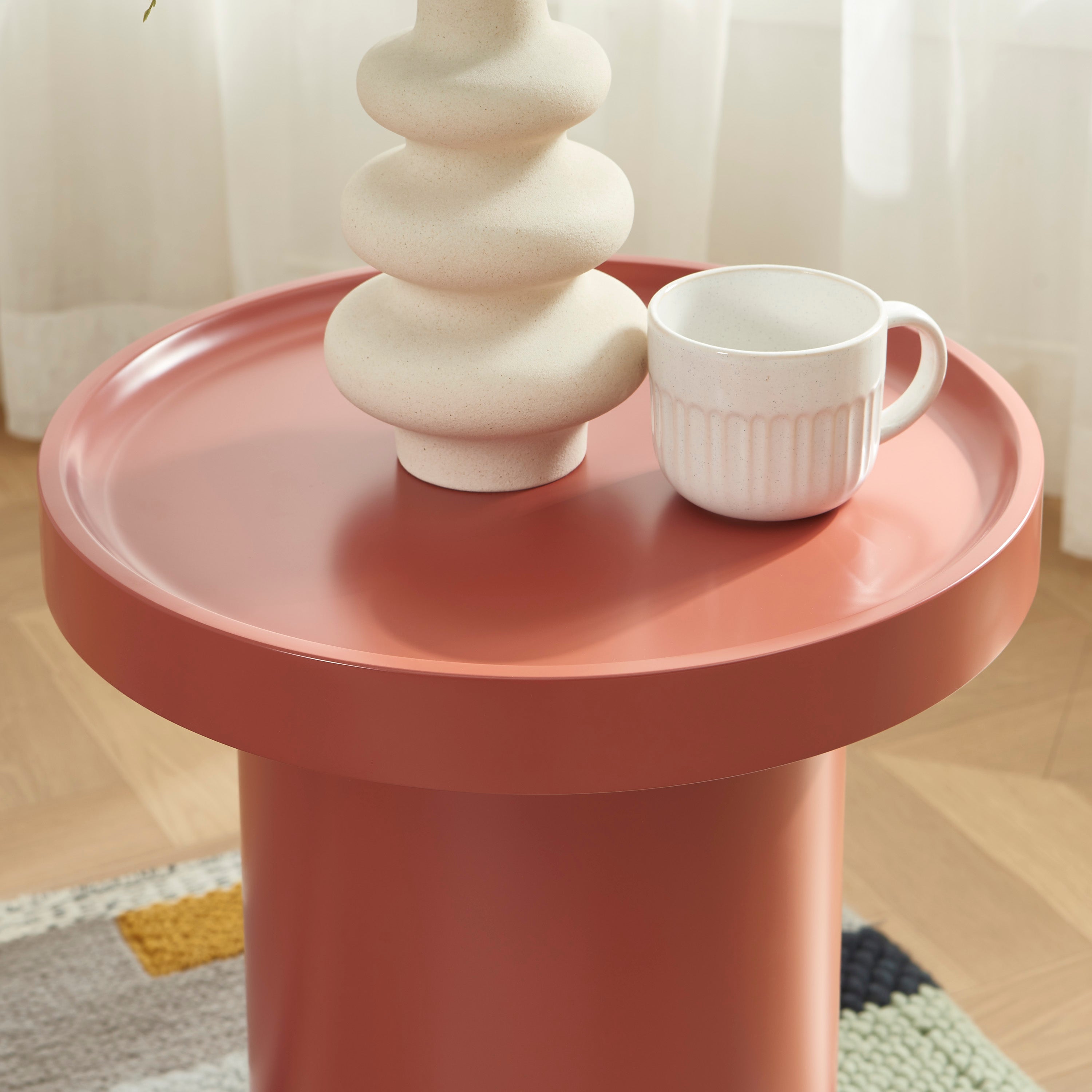PANTONE® Matte Lacquered Side Table – Terracotta