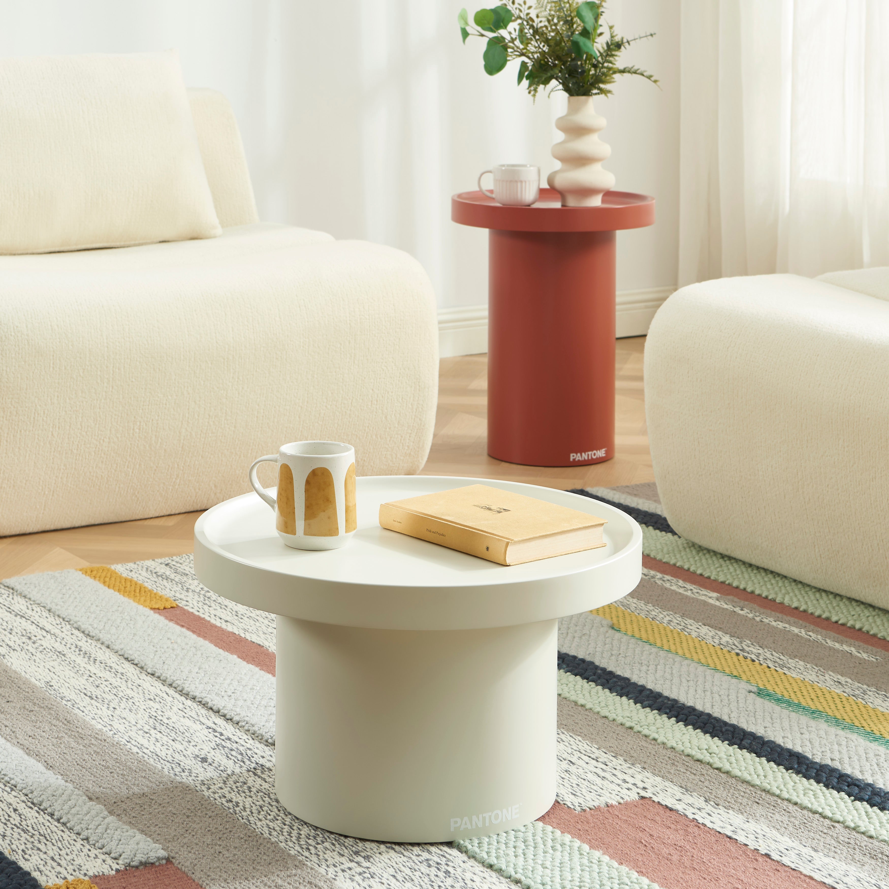 PANTONE® Matte Lacquered Large Side Table – Sand