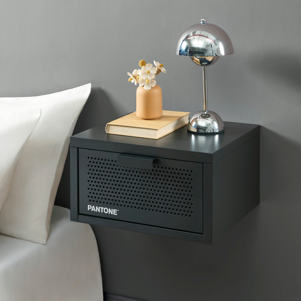 PANTONE® Metal Wall-Mounted Nightstand – Anthracite
