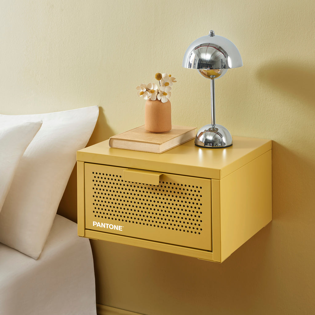 PANTONE® Metal Wall-Mounted Nightstand – Mustard