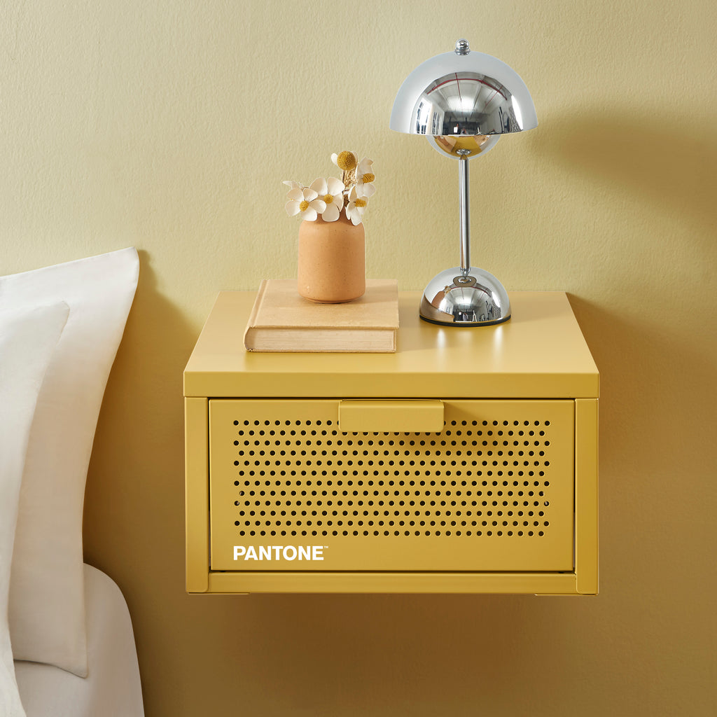 PANTONE® Metal Wall-Mounted Nightstand – Mustard