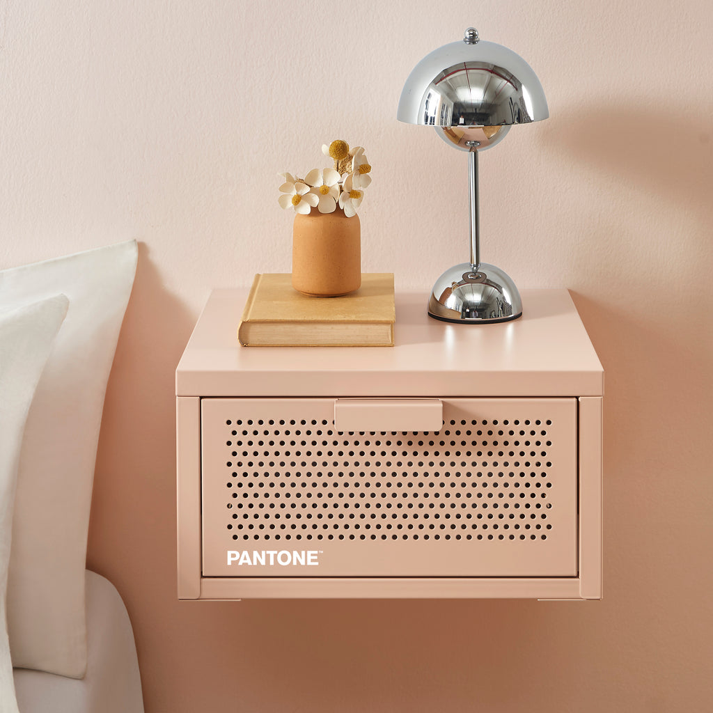 PANTONE® Metal Wall-Mounted Nightstand – Pink