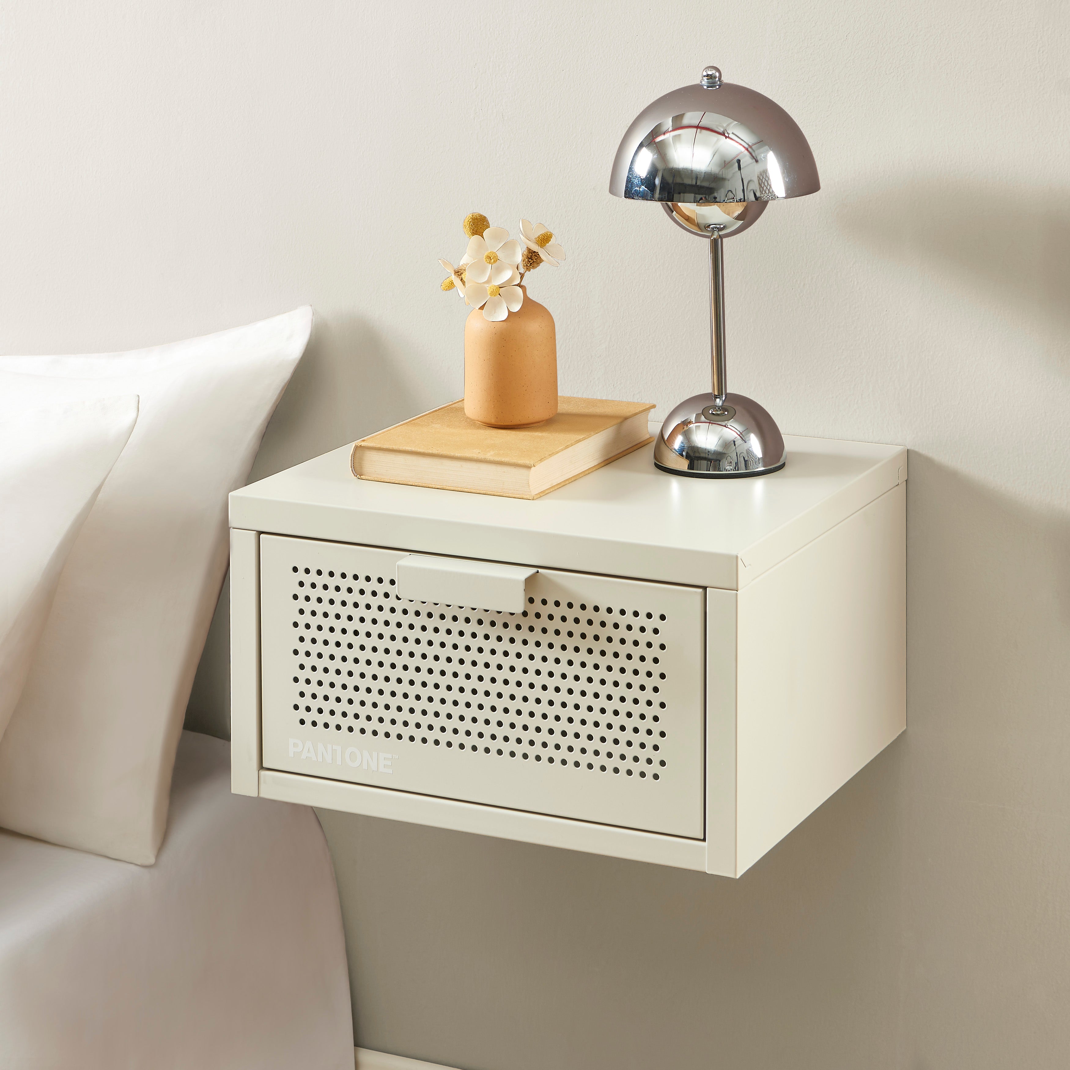 PANTONE® Metal Wall-Mounted Nightstand – Sand