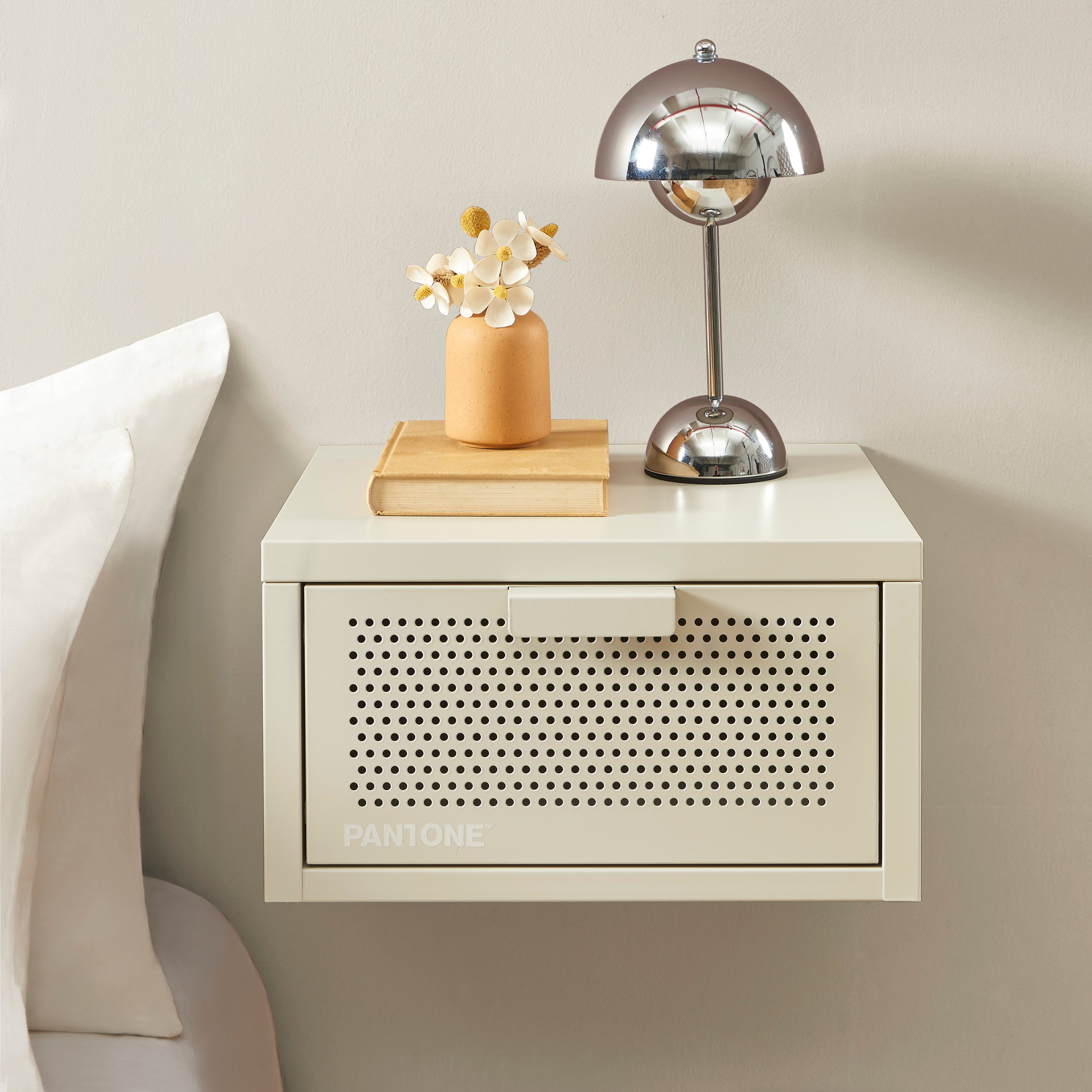 PANTONE® Metal Wall-Mounted Nightstand – Sand
