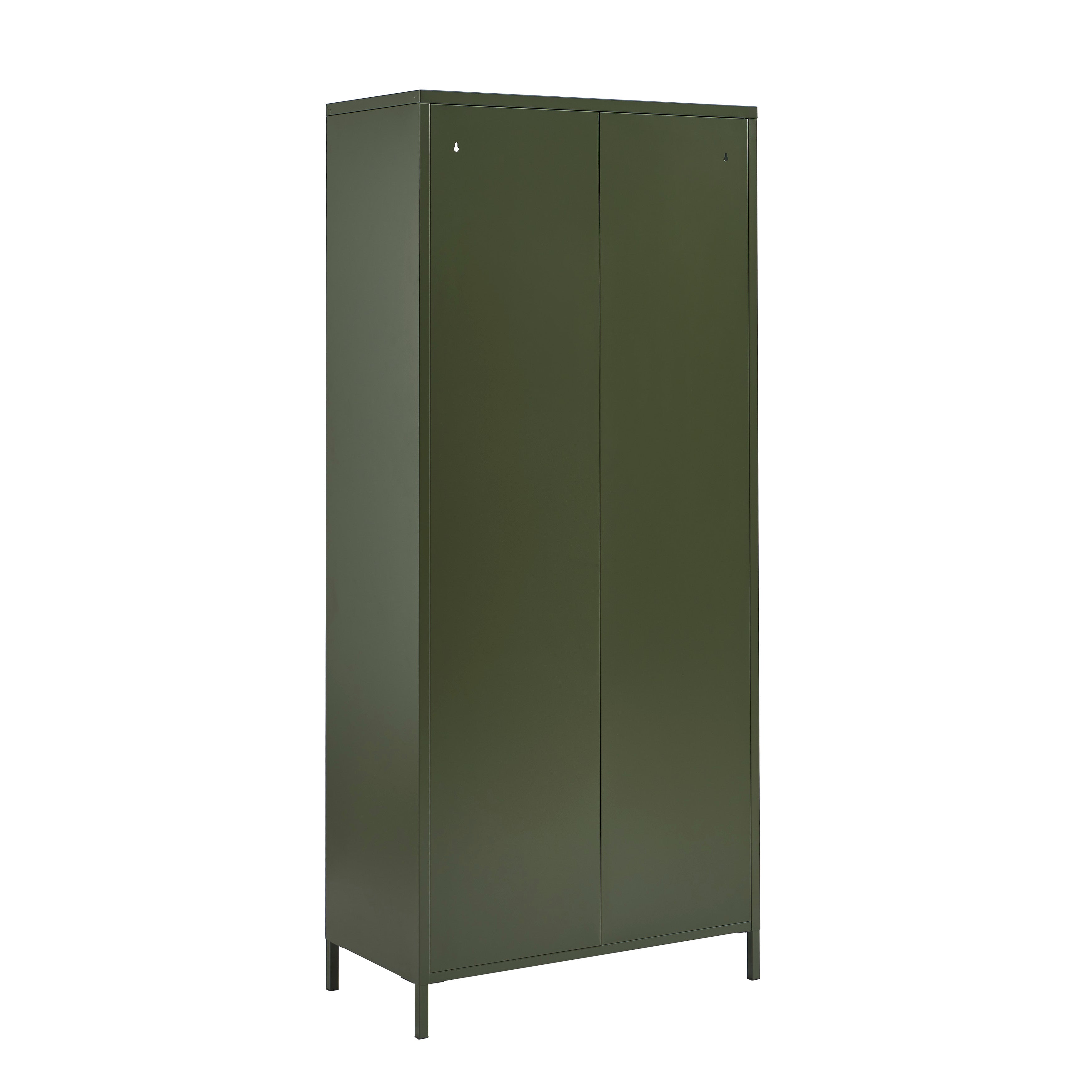 PANTONE® Fluted Glass Metal Display Cabinet – Olive green