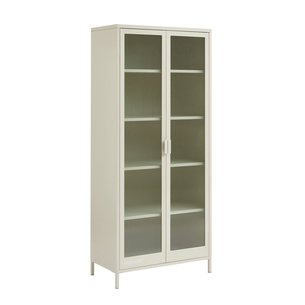 PANTONE® Fluted Glass Metal Display Cabinet – Sand