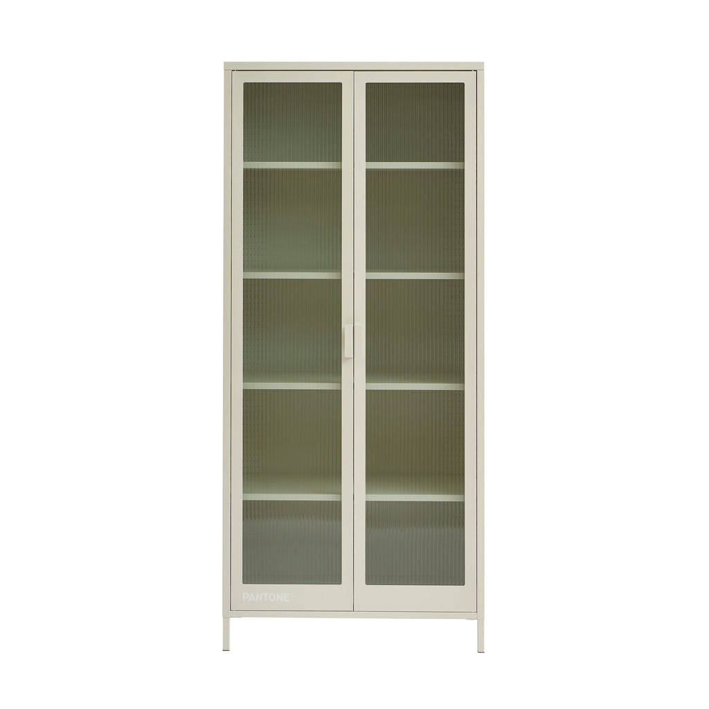 PANTONE® Fluted Glass Metal Display Cabinet – Sand