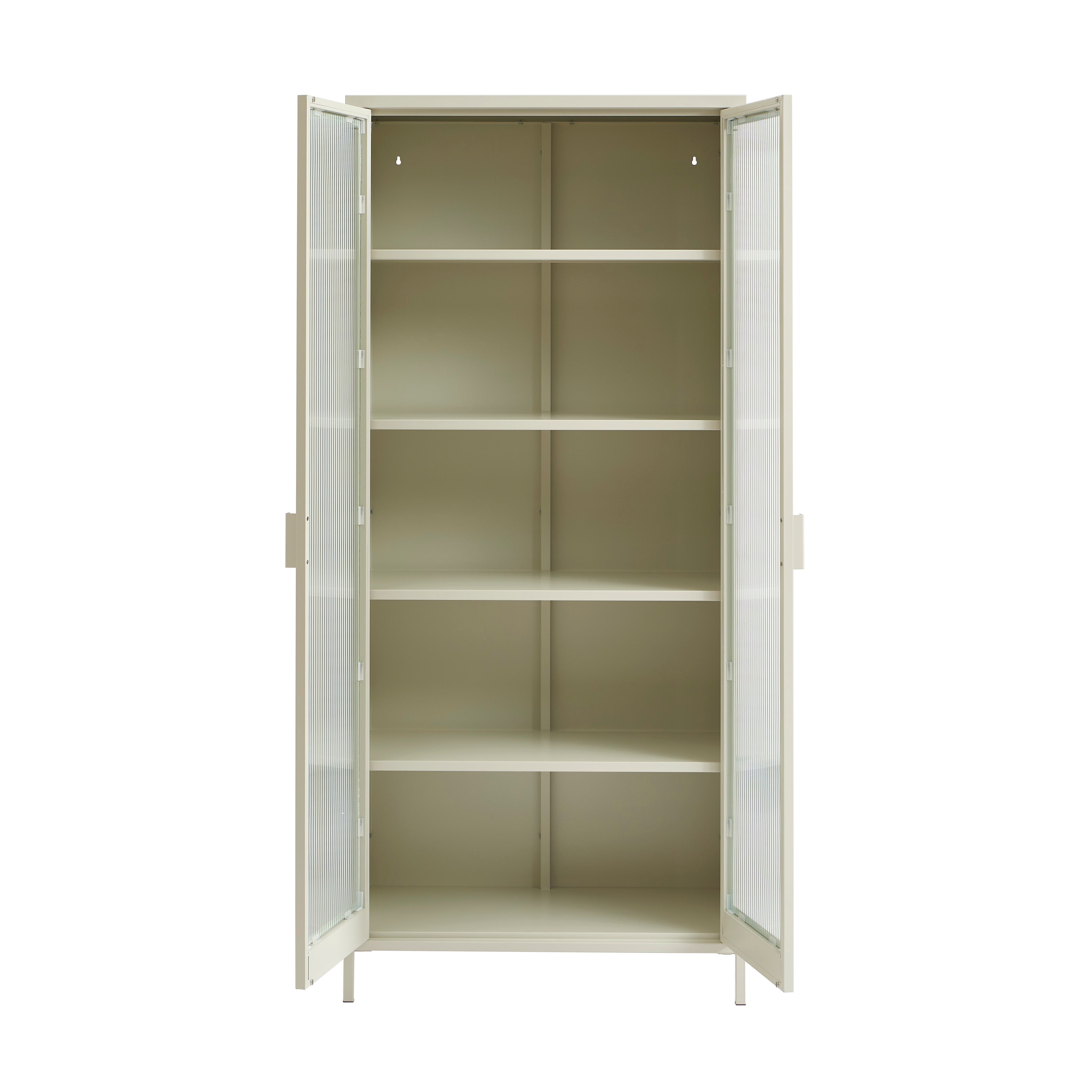 PANTONE® Fluted Glass Metal Display Cabinet – Sand