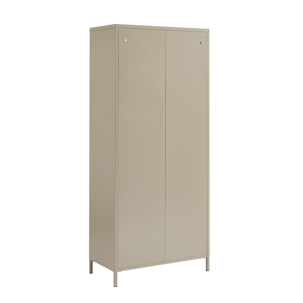 PANTONE® Fluted Glass Metal Display Cabinet – Taupe