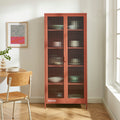PANTONE® Fluted Glass Metal Display Cabinet – Terracotta