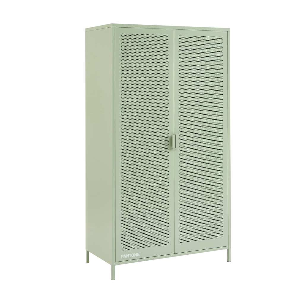 PANTONE® Metal 2-Door Wardrobe – Almond green