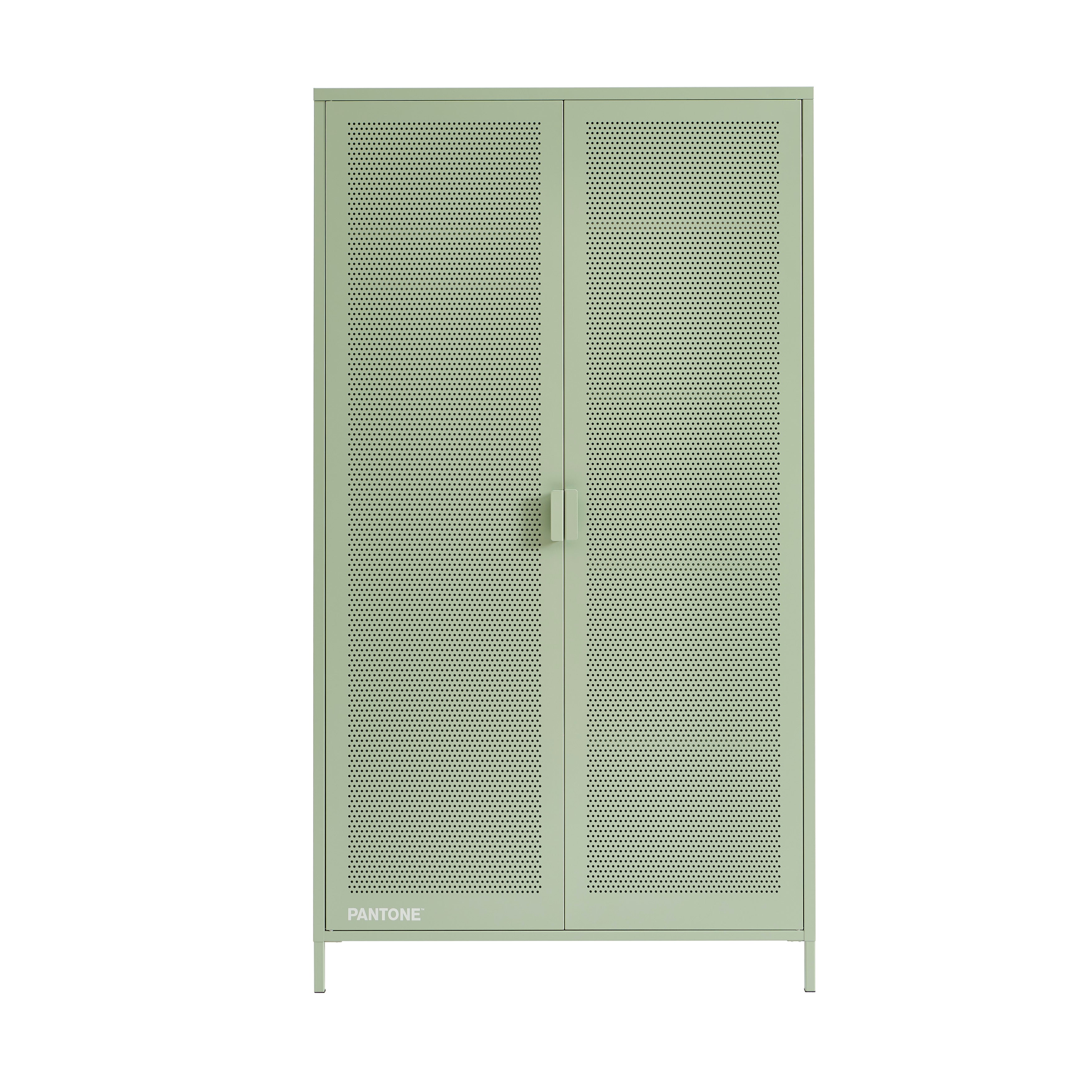 PANTONE® Metal 2-Door Wardrobe – Almond green