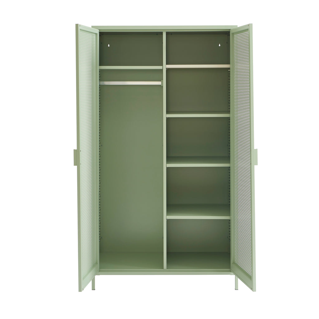 PANTONE® Metal 2-Door Wardrobe – Almond green